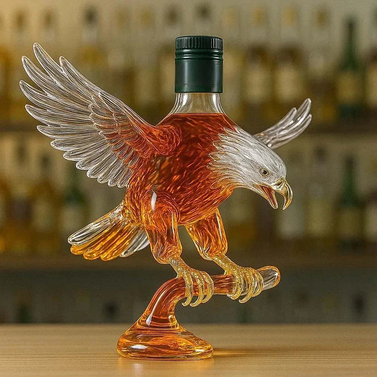 Botella de Whisky en Forma de Águila con Cabeza Blanca