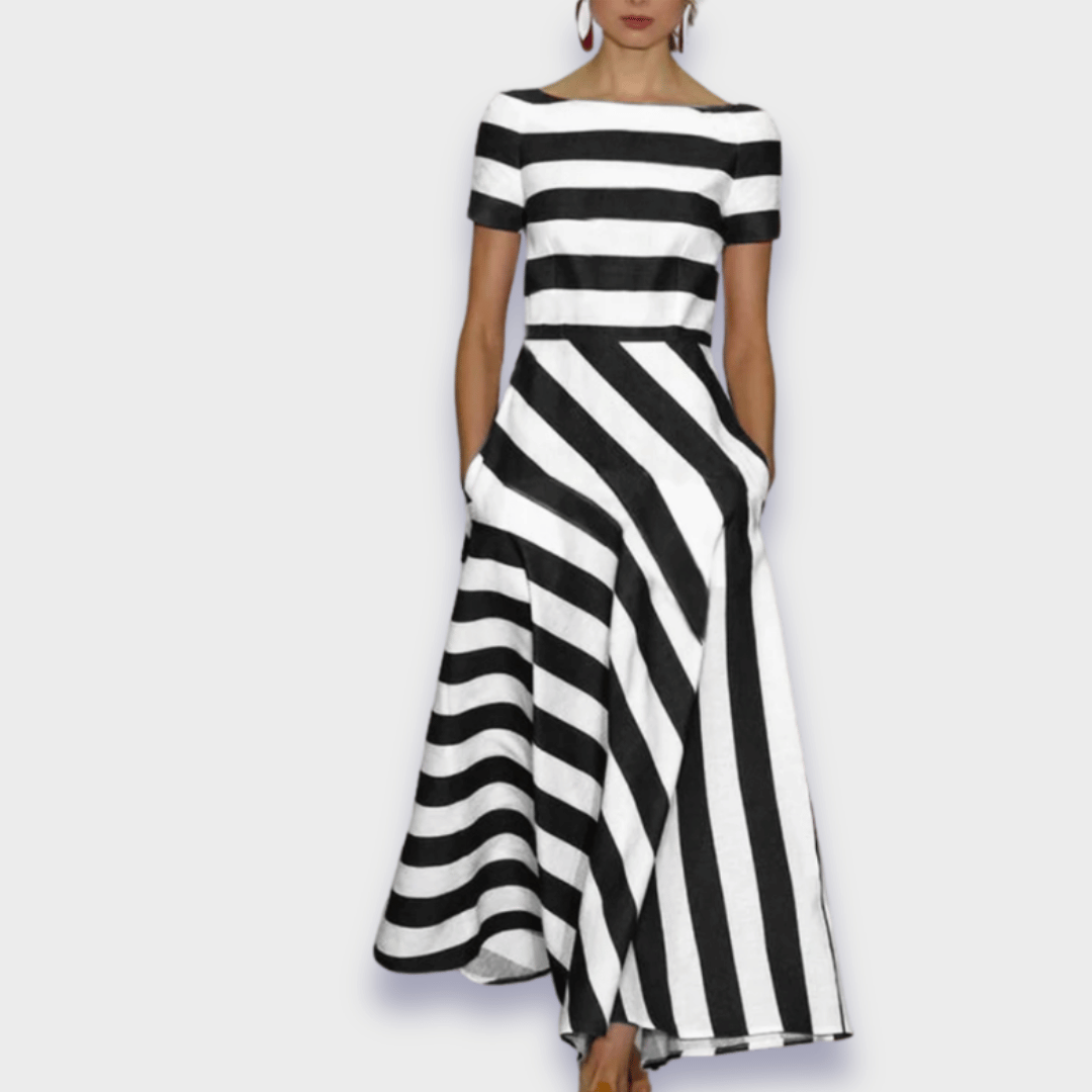 Janell - Vestido Largo a Rayas, Hecho a Mano