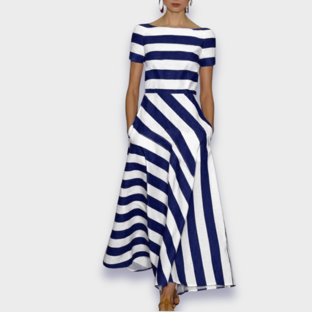 Janell - Vestido Largo a Rayas, Hecho a Mano