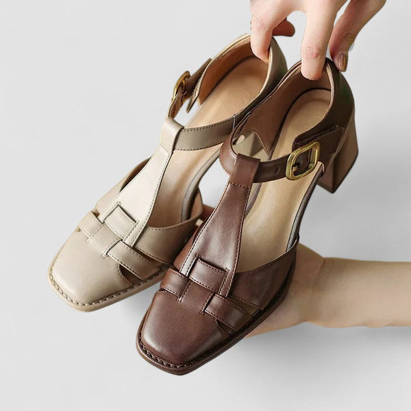 Elyxiana | Tacones Bloque T-strap Ortopédicos
