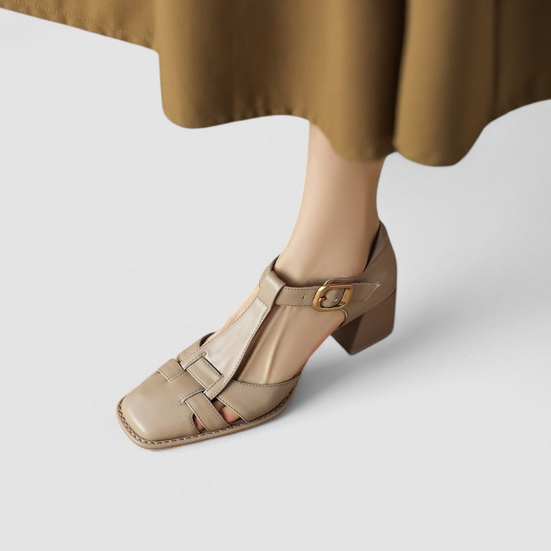 Elyxiana | Tacones Bloque T-strap Ortopédicos