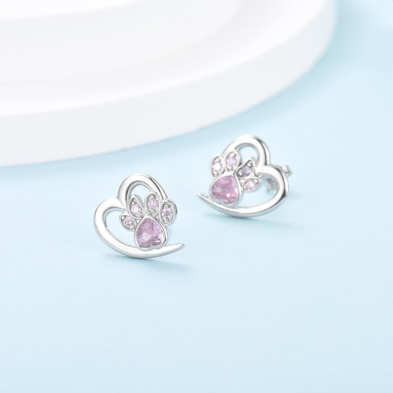 Earrings with Paw Prints and Heart – Jewelry for Animal Lovers