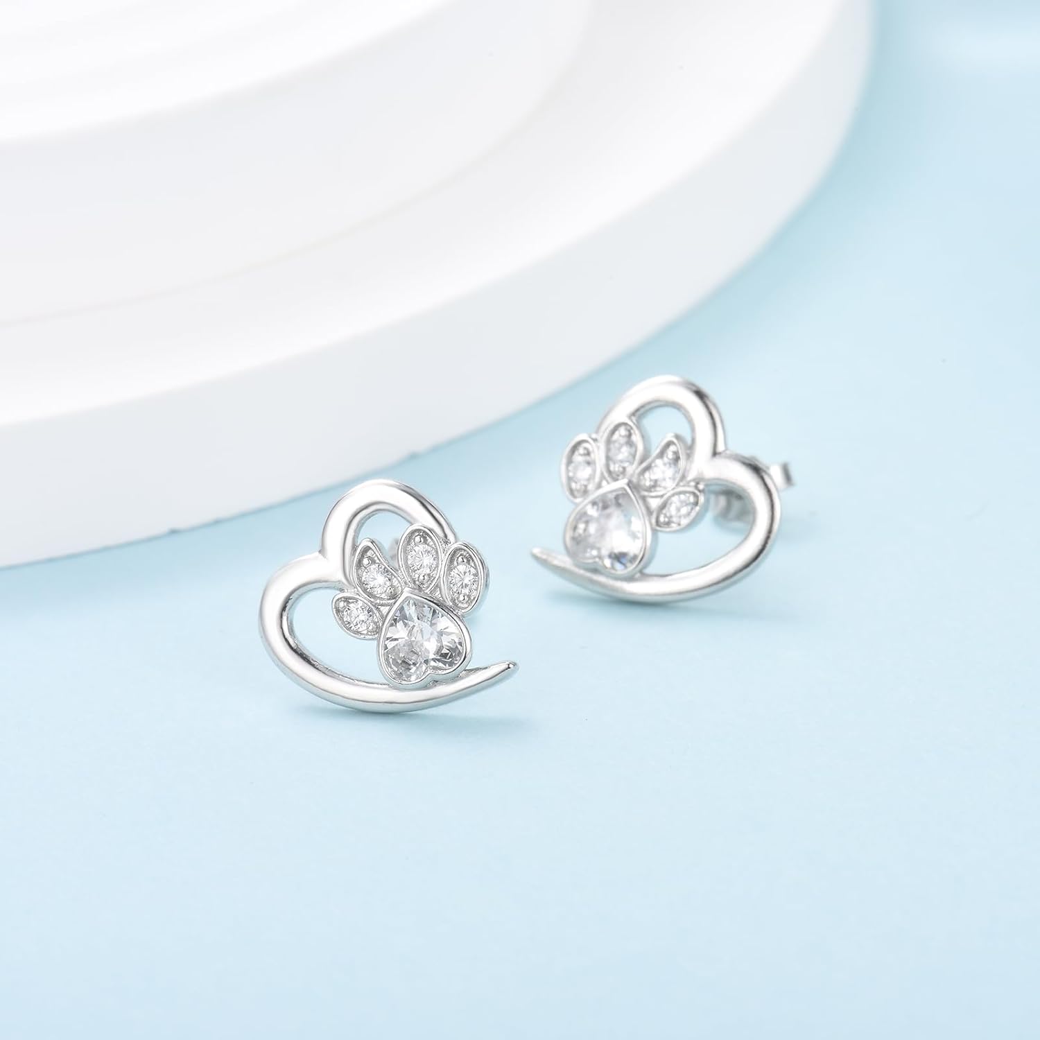 Earrings with Paw Prints and Heart – Jewelry for Animal Lovers