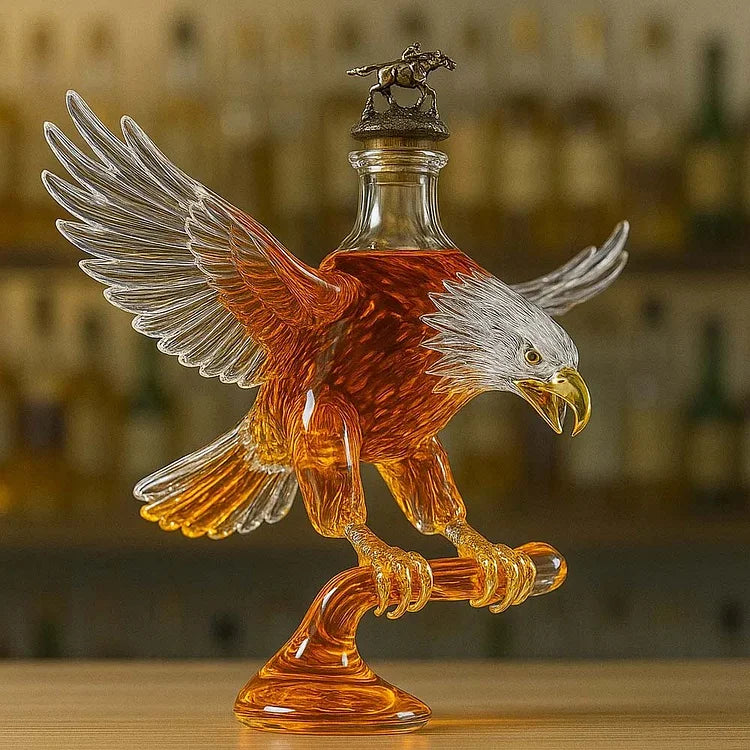 Botella de Whisky en Forma de Águila con Cabeza Blanca