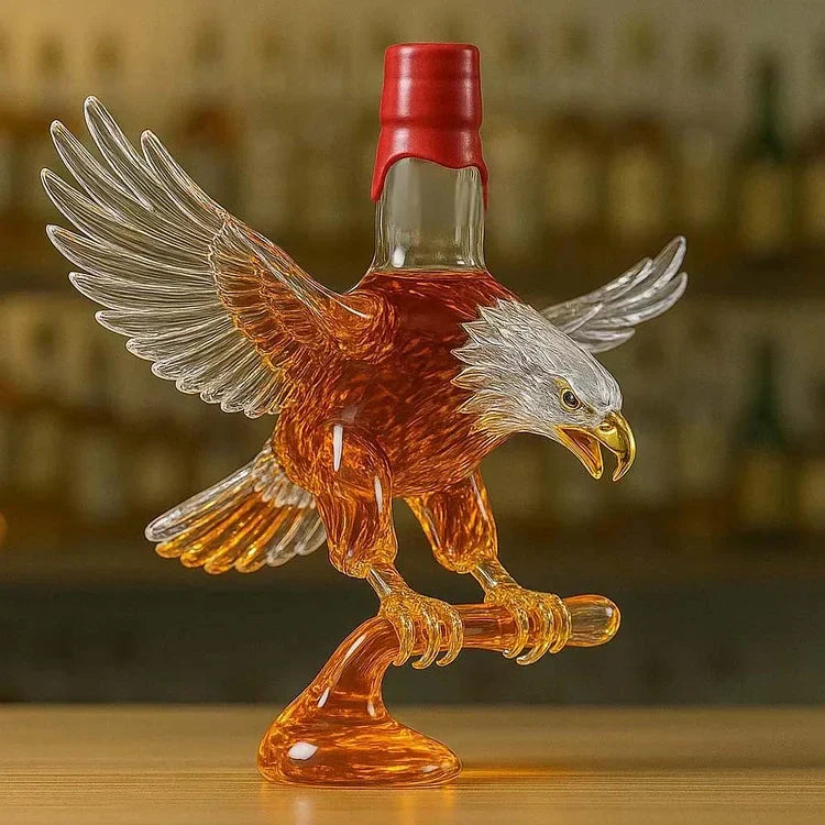 Botella de Whisky en Forma de Águila con Cabeza Blanca