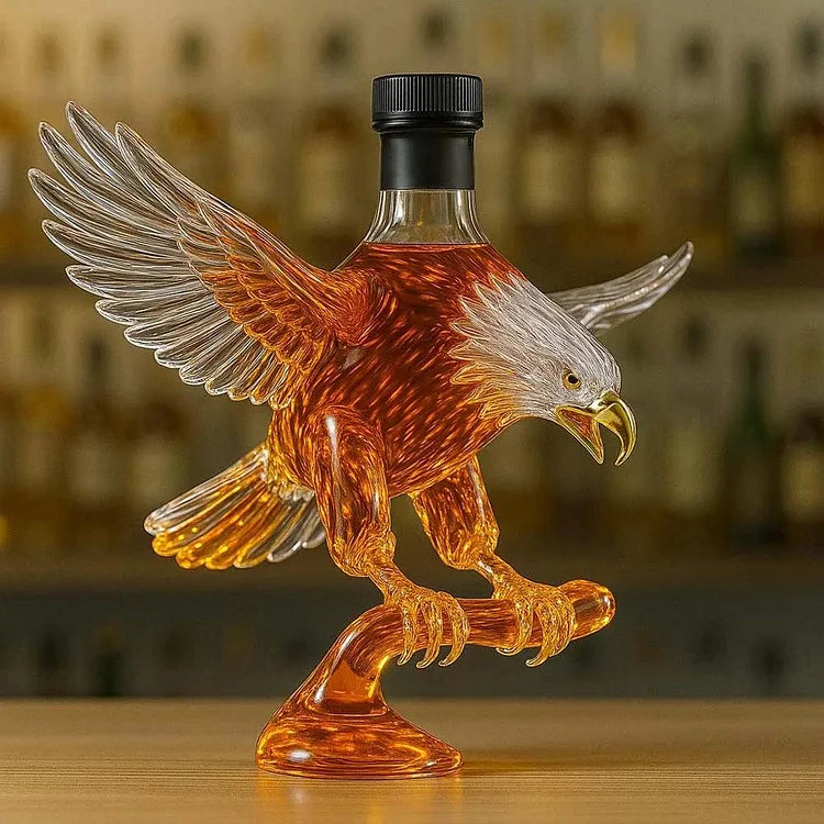 Botella de Whisky en Forma de Águila con Cabeza Blanca