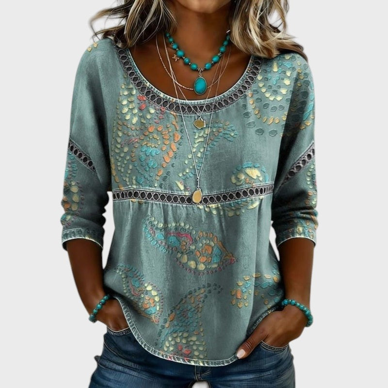 Viktorie - Blusa Casual Vintage