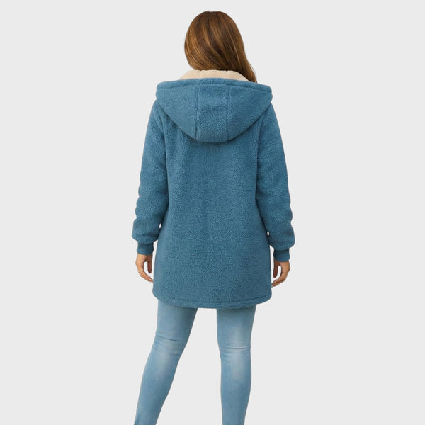 Lisa | Chaqueta Larga de Felpa con Capucha