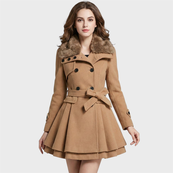 Emma - Abrigo Elegante con Cuello de Piel Sintética