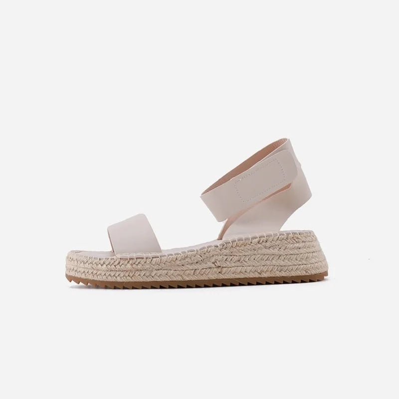 Sandalias Clásicas de Cuero para Mujer con Tira