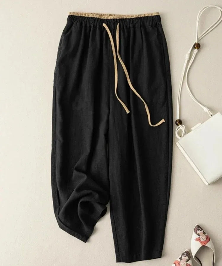 El Pantalón Tapered de Lino Chambray