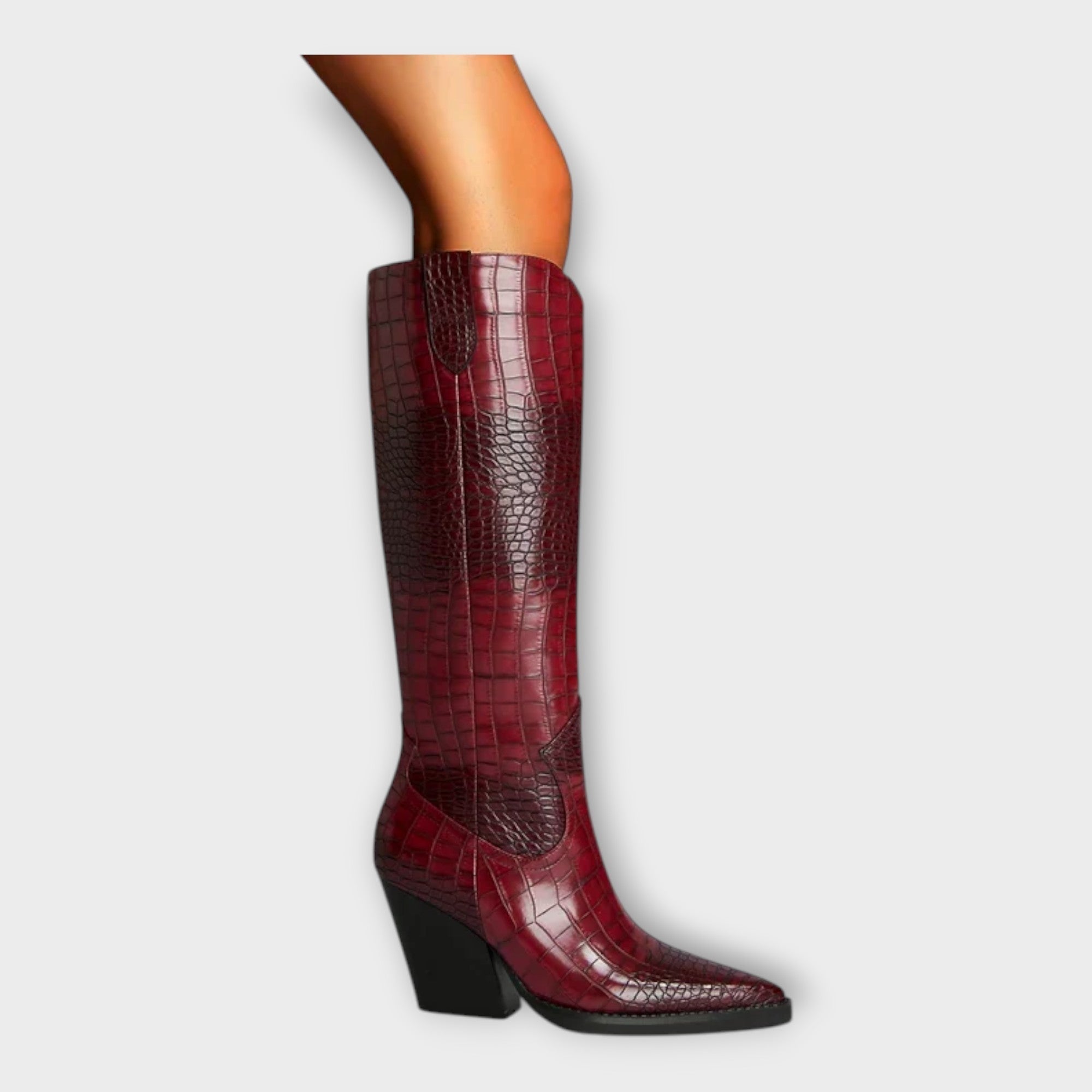 Zapatos con Patrón de Cocodrilo y Tacón Elegante