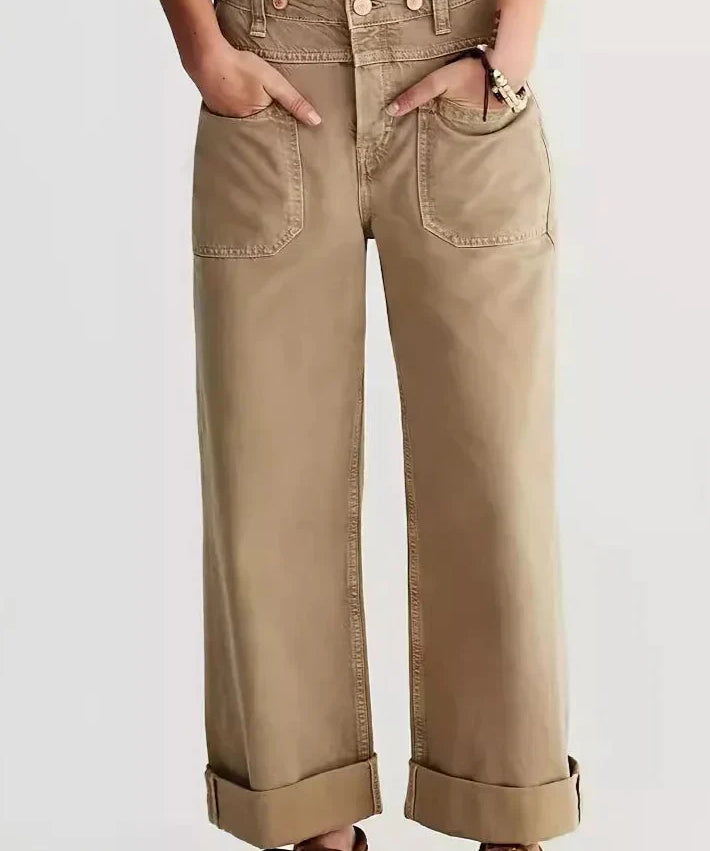 Denim de Pierna Ancha de Cintura Alta Candace