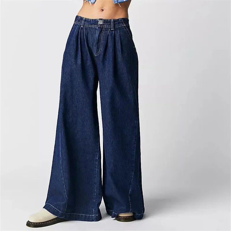 Jeans Anchos Plisados Rovina