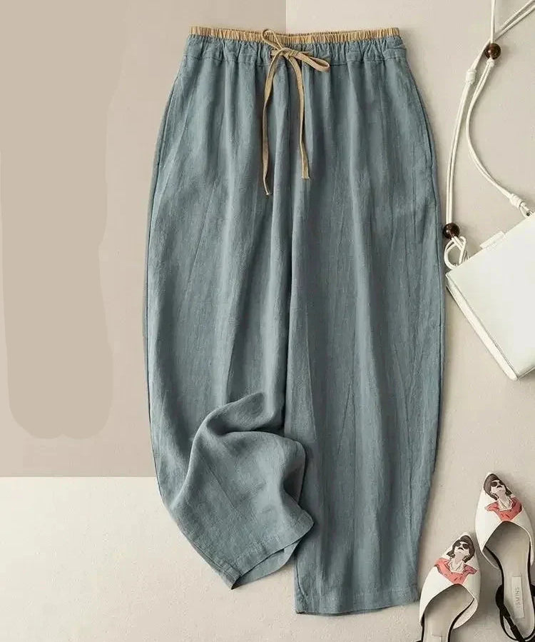 El Pantalón Tapered de Lino Chambray
