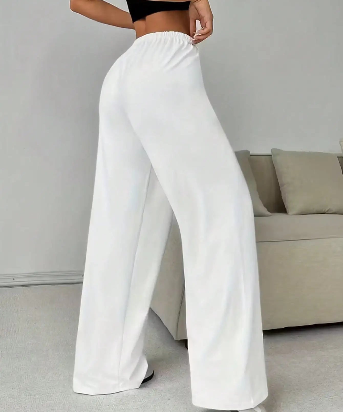 Pantalones Jogger de Pierna Ancha para Mujer con Cintura Ajustable