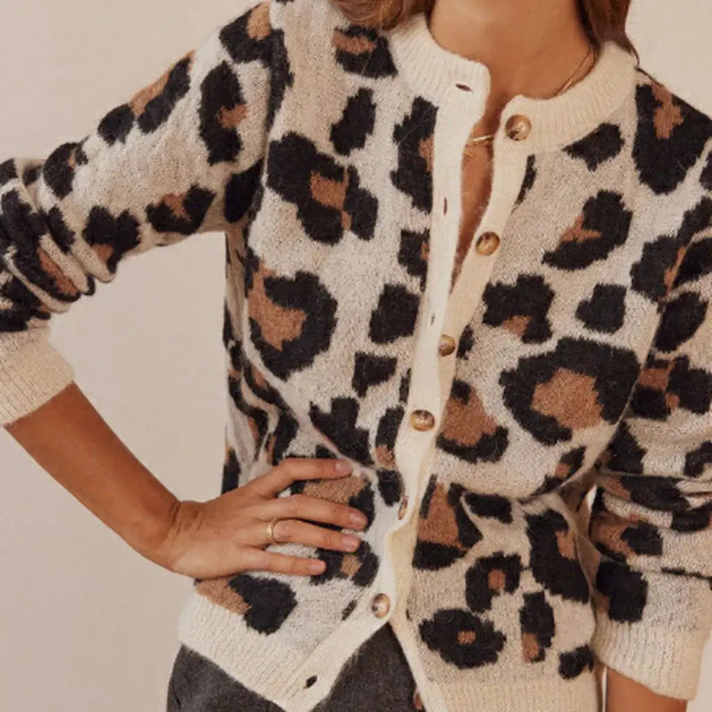 Cardigan Chloé con Estampado de Leopardo