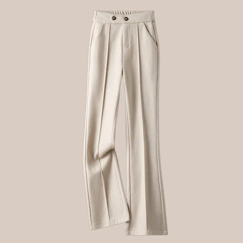Pantalones de campana de mezcla de lana Arden