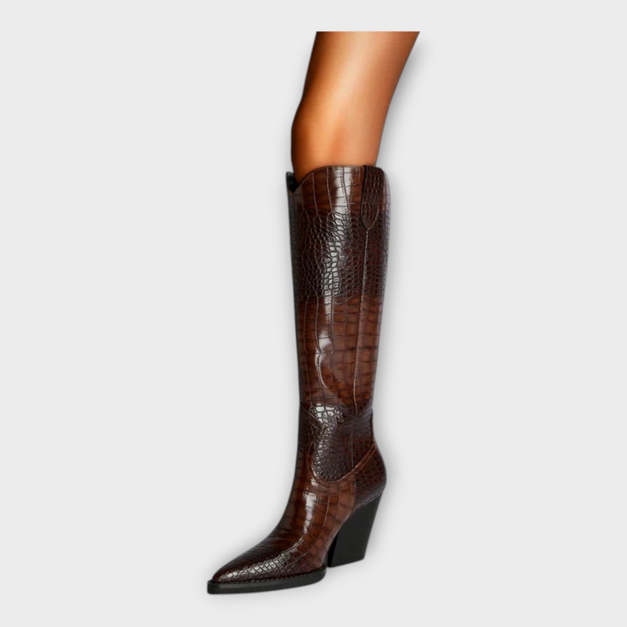 Zapatos con Patrón de Cocodrilo y Tacón Elegante