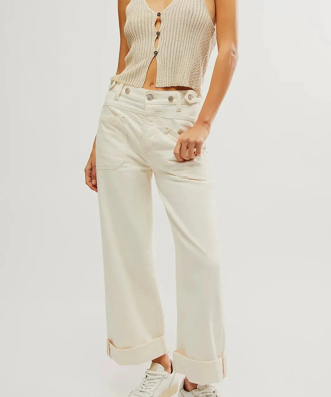 Denim de Pierna Ancha de Cintura Alta Candace
