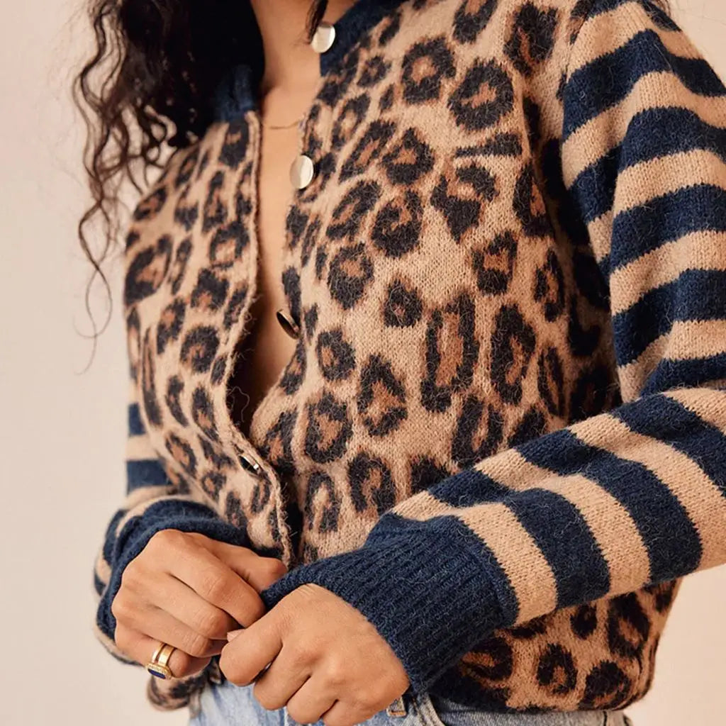 Cardigan Chloé con Estampado de Leopardo