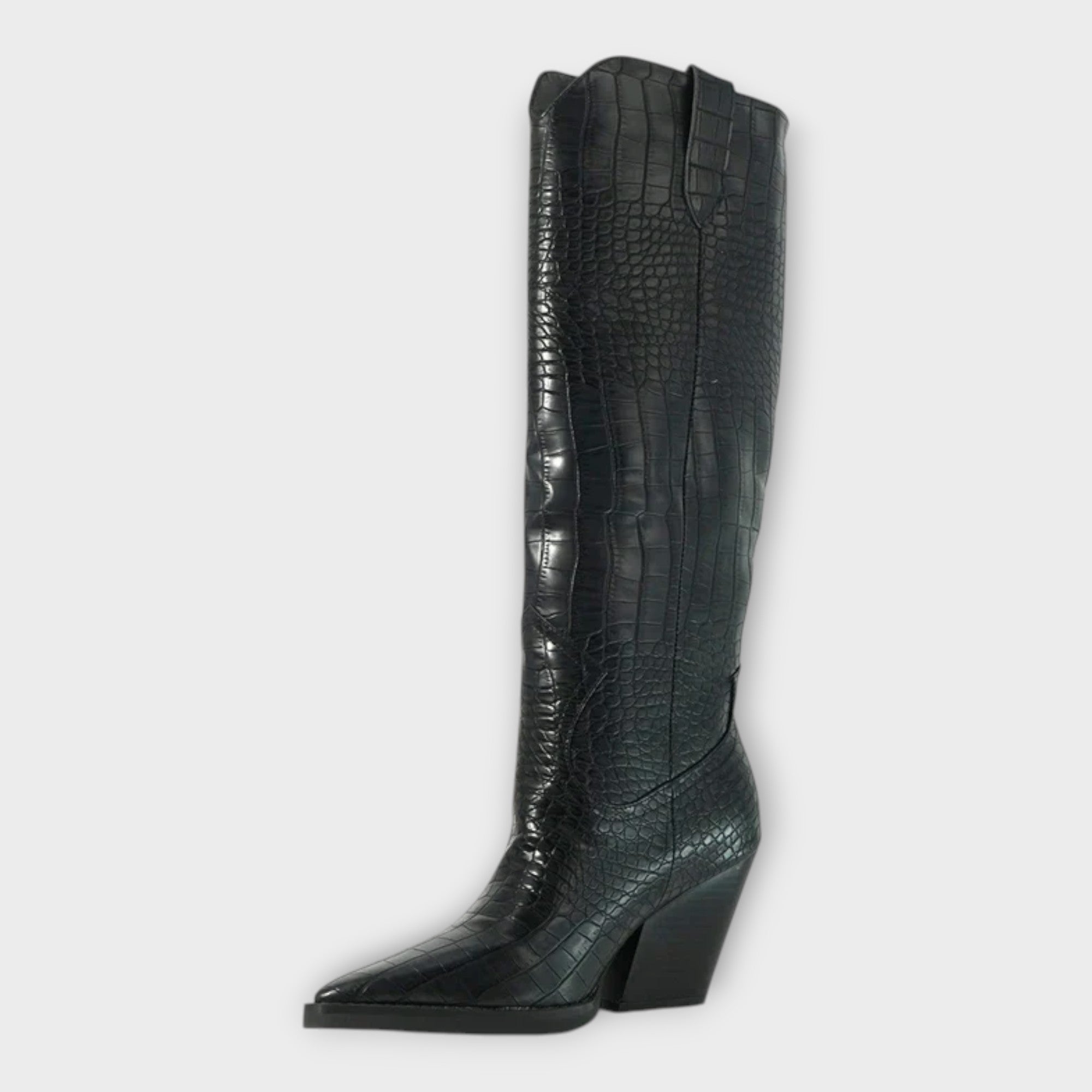 Zapatos con Patrón de Cocodrilo y Tacón Elegante