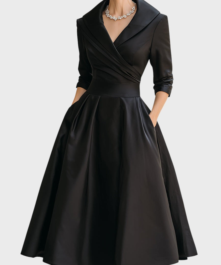 Tereza | Vestido Midi Elegante con Mangas Largas