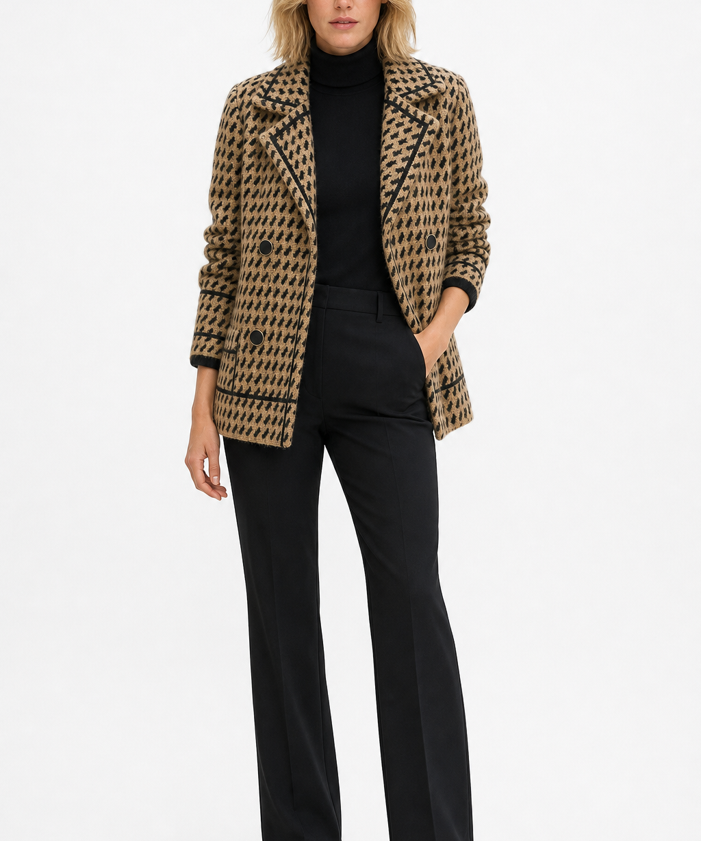 Chaqueta de Punto Houndstooth Vionne