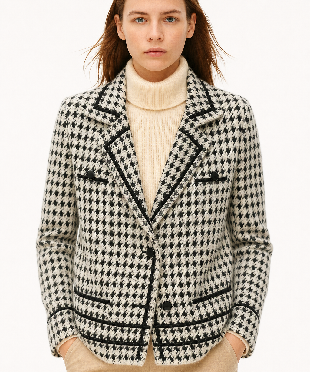 Chaqueta de Punto Houndstooth Vionne