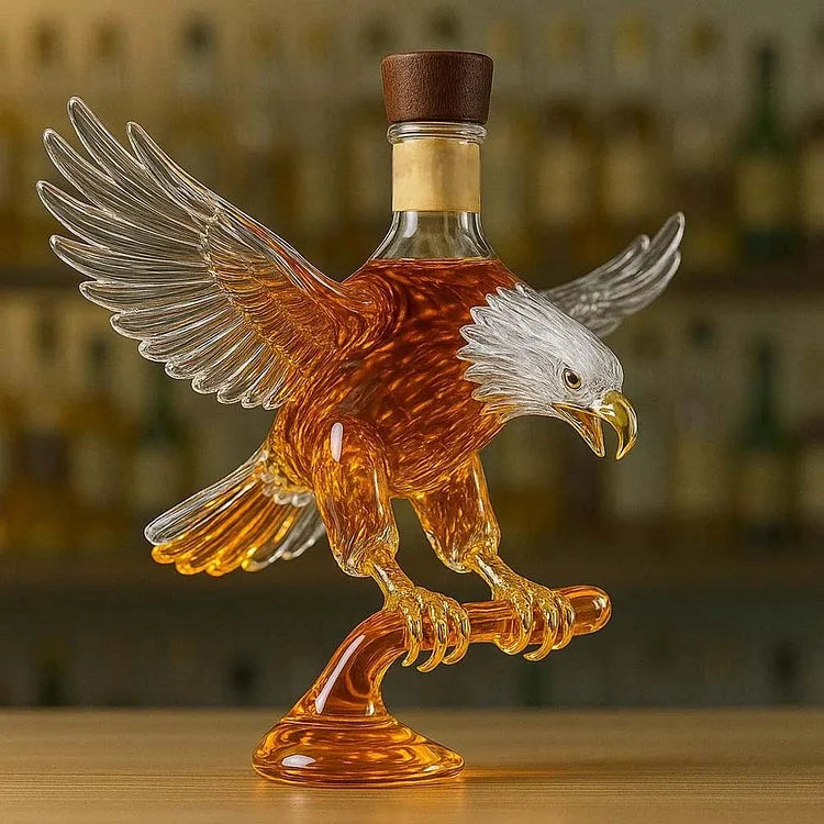 Botella de Whisky en Forma de Águila con Cabeza Blanca