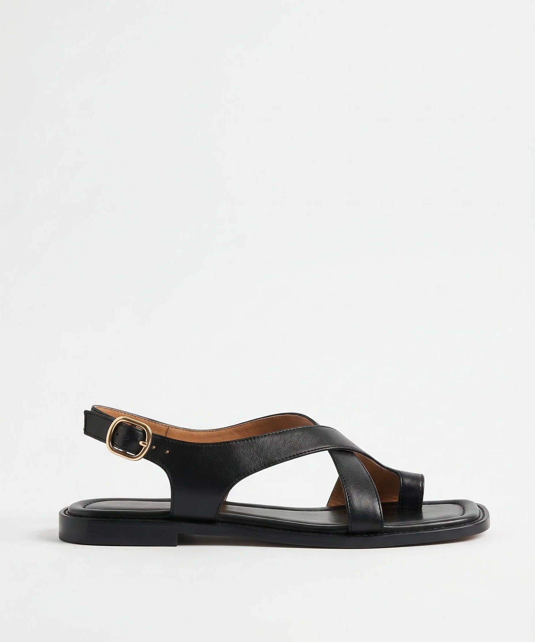 Sandalias Cruzadas de Cuero Italiano