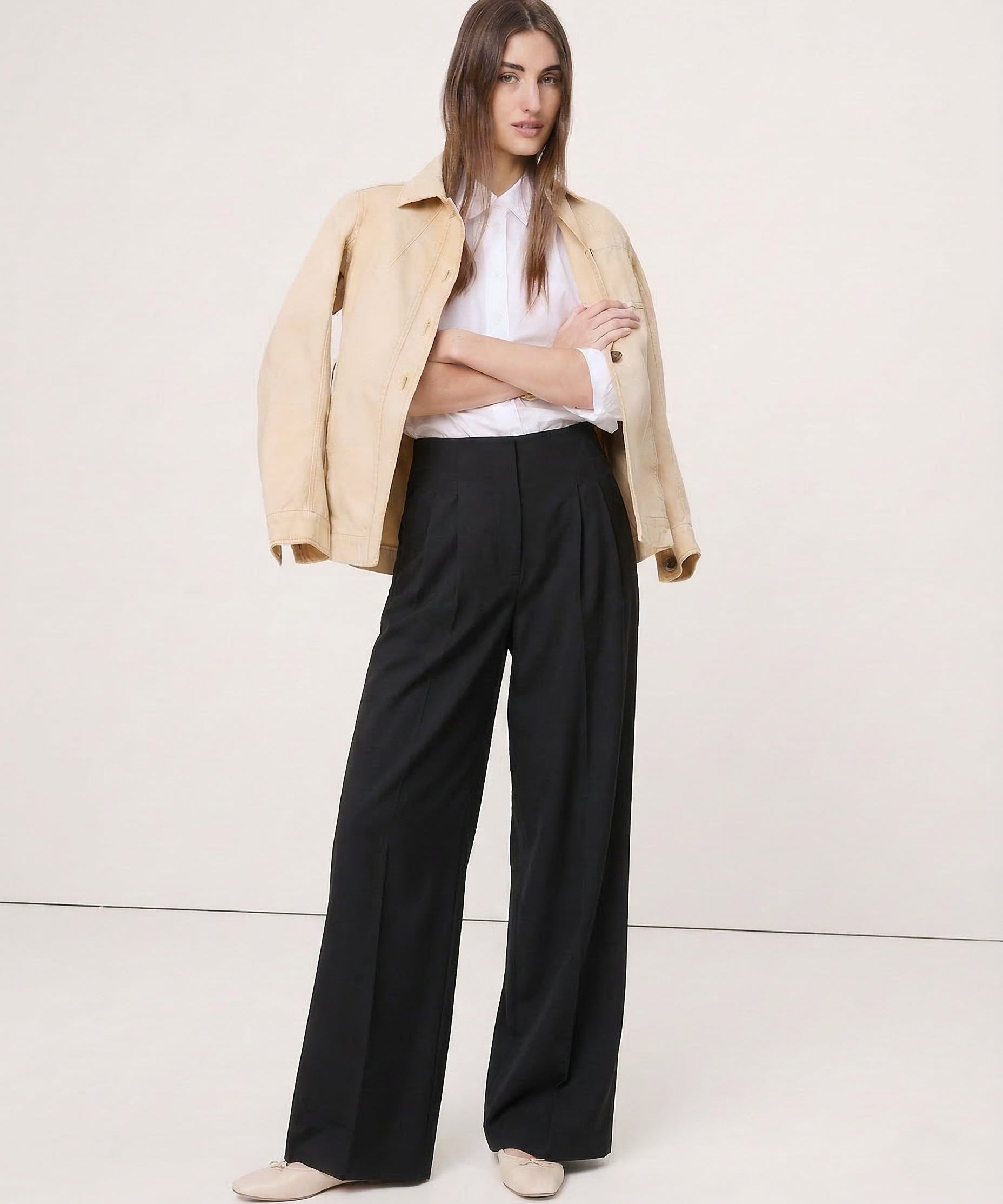 Pantalones Draped de Pierna Ancha Firenze