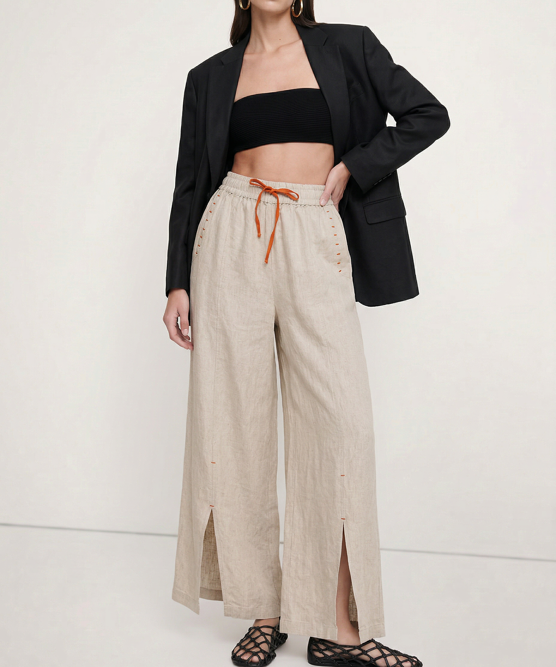 El Pantalón de Pierna Ancha con Cordón