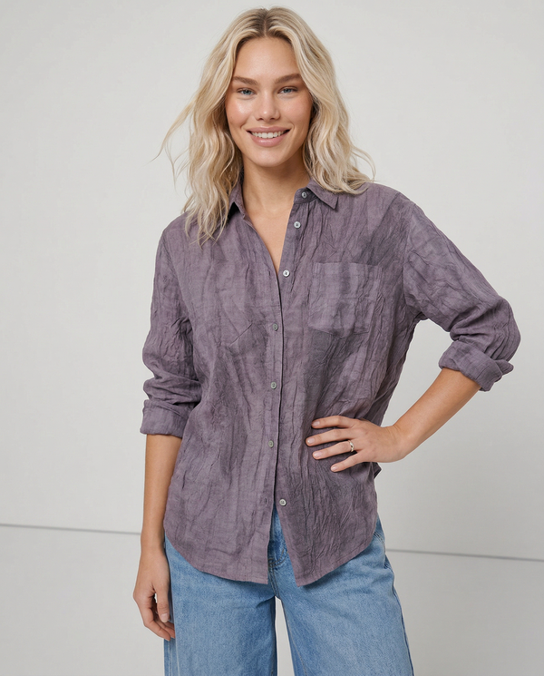 Camisa de Seda con Pliegues
