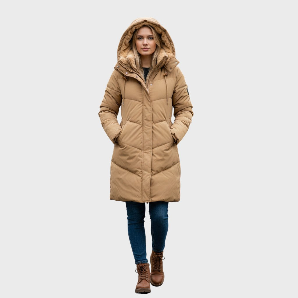 Saskia | Abrigo de Invierno Acolchado con Forro de Forro Polar