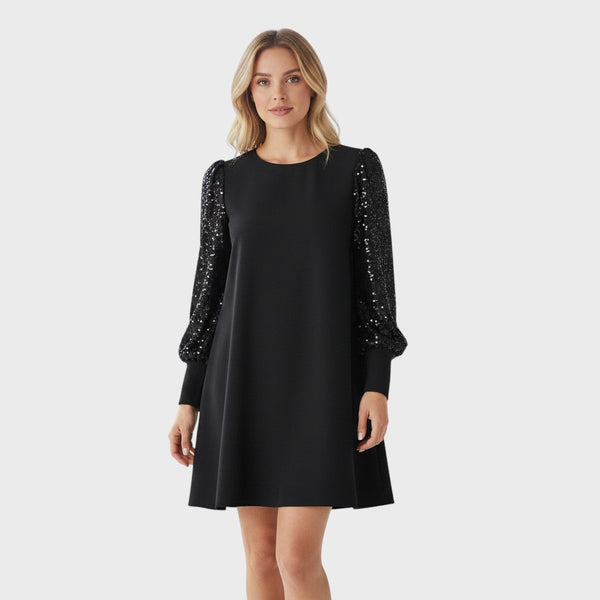Elena | Vestido de Cóctel con Mangas de Lentejuelas